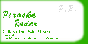 piroska roder business card